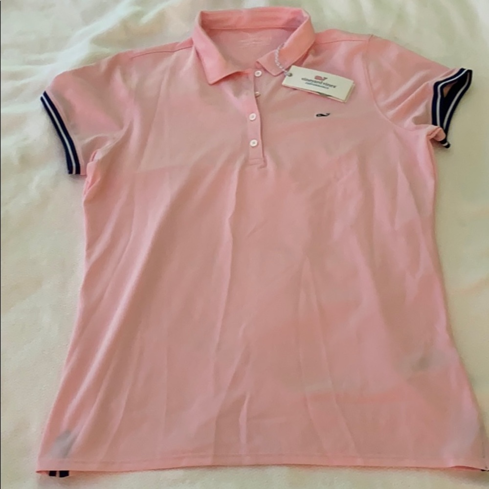 Pink vineyard vines performance polo